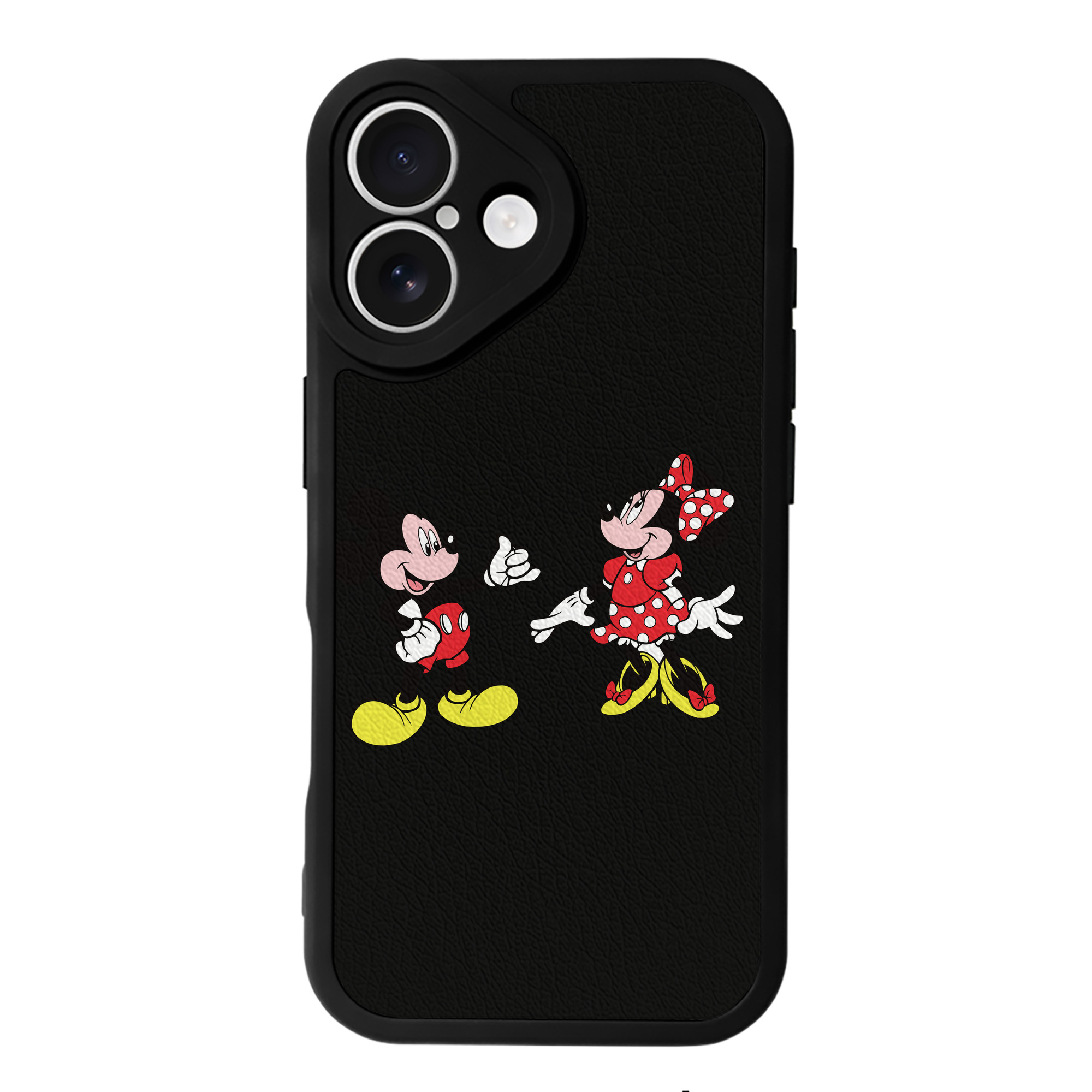 （画像用） ミッキーマウス Mickey Mouse 【iPhone 16シリーズ対応】シリコンスマホケース（レザー調） 材質：シリコン